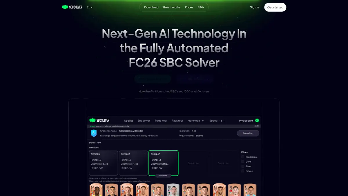 SBC Solver — превʼю проєкту